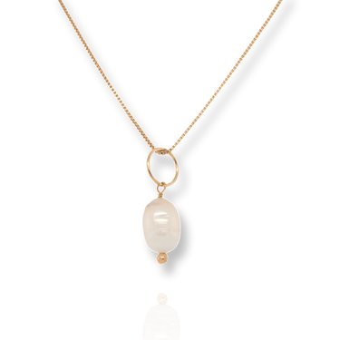 Gold Single Pearl Necklace
